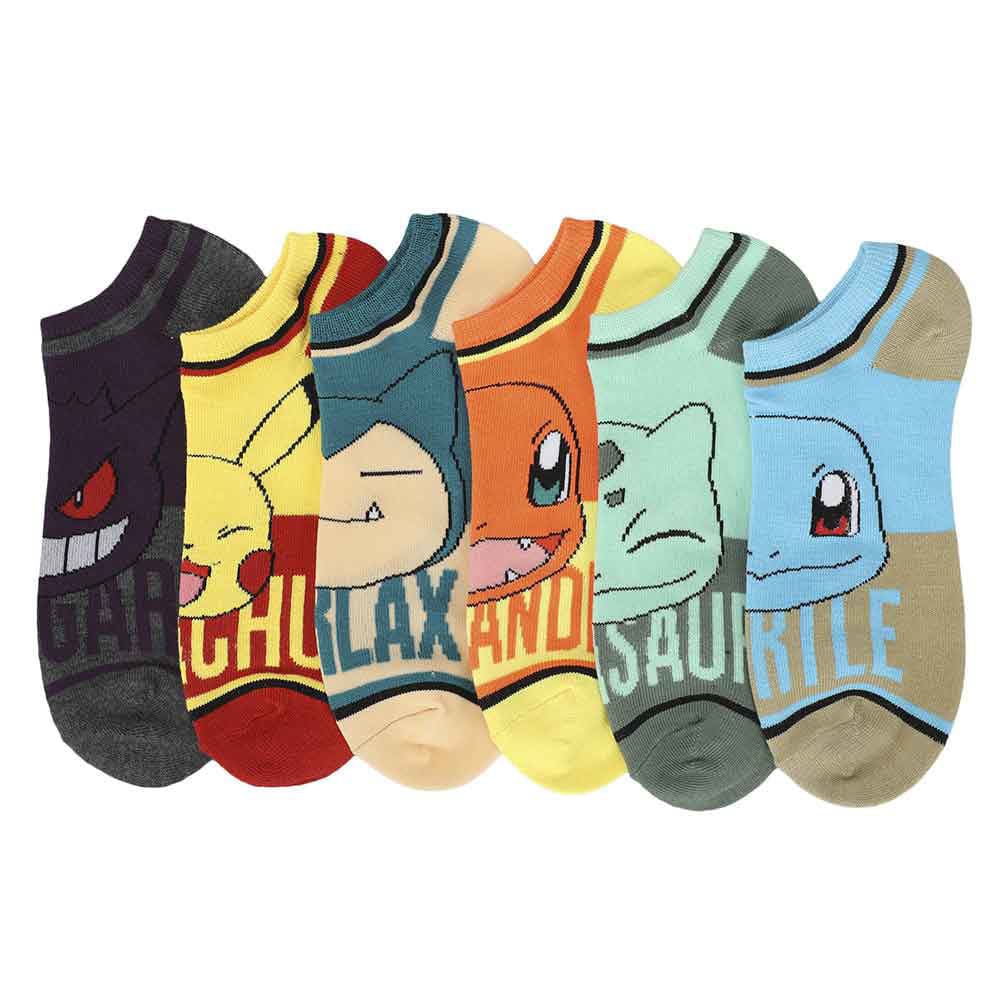 Pokemon Character Names Ankle Socks (Pack of 6) - Socks
