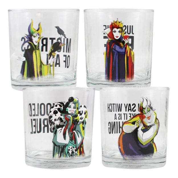 Disney Villains 10 oz. (Set of 4) Glass Set - Home Decor -