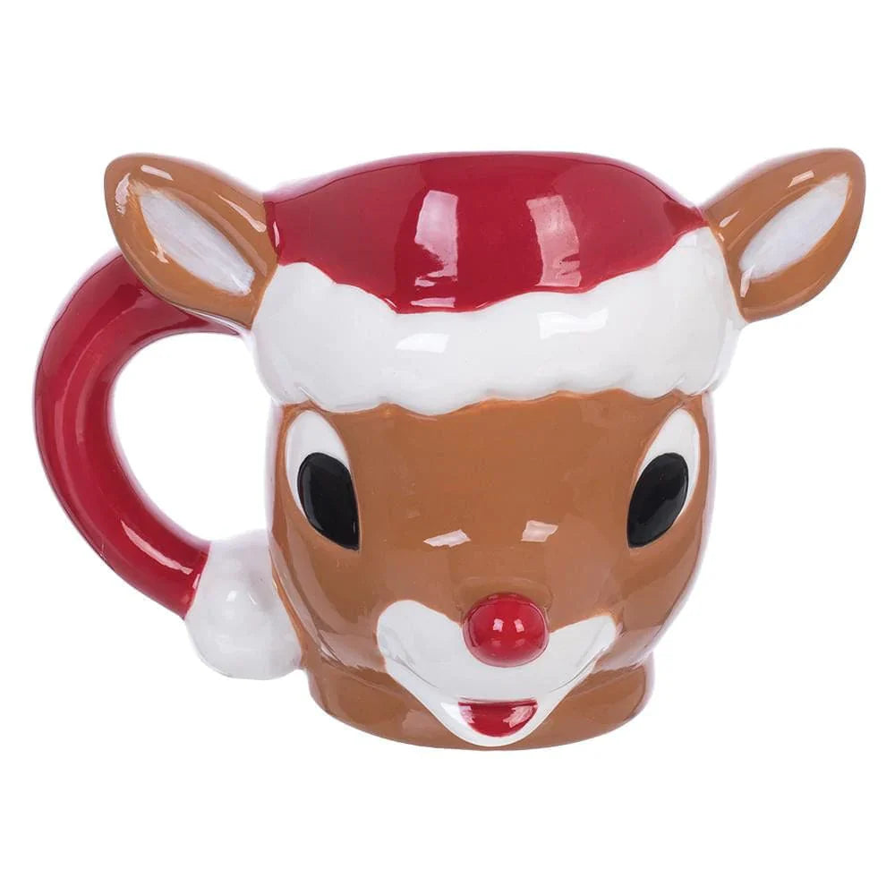 10 oz Rudolph The Red-Nosed Reindeer Sculpted Ceramic Mug -