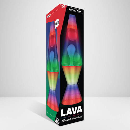 14.5" Lava Lite - Rainbow - White/Tricolor Lava Lamp