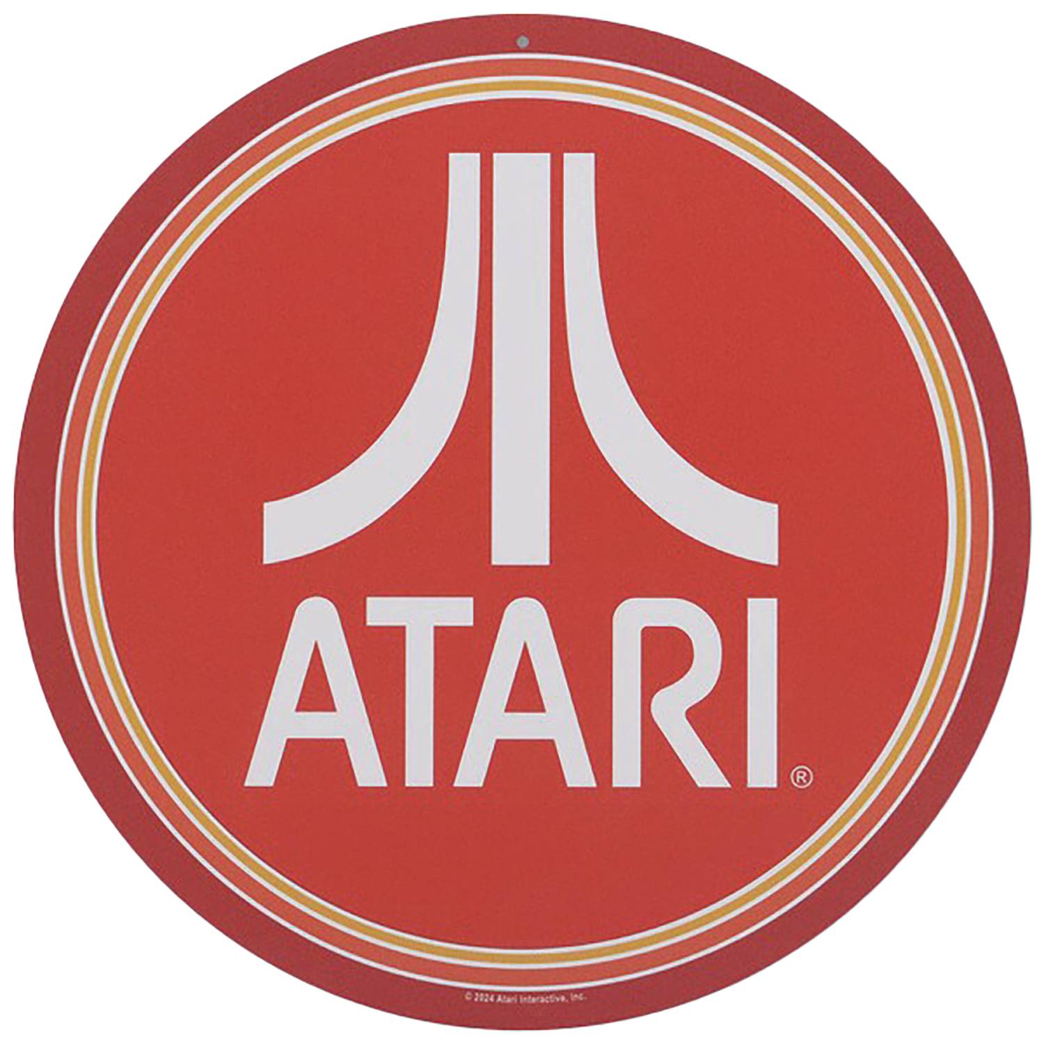 Atari Red Logo 11" Round Metal Sign