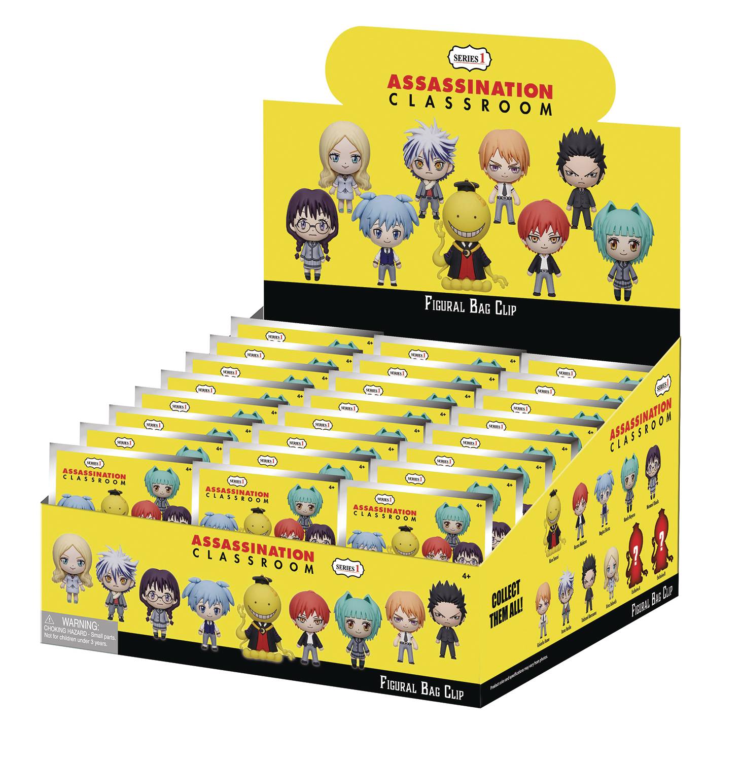Assassination Classroom 24 Piece 3D Foam Bag Clip Blind Mystery Box Display