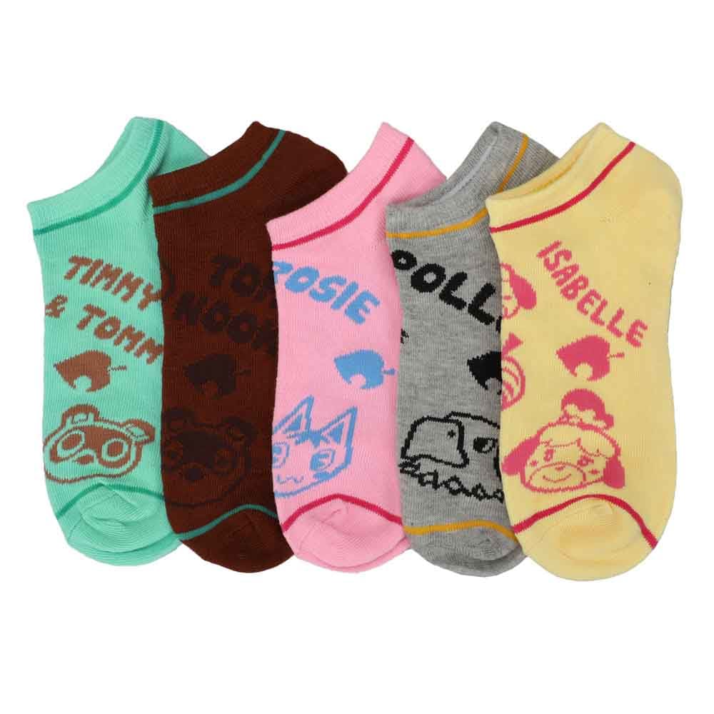 Animal Crossing Icons 5 Pair Ankle Socks - Socks