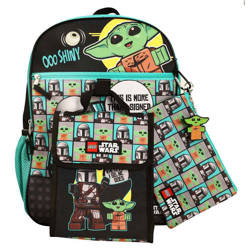 16 Star Wars Lego The Mandalorian Grogu Backpack (5 Piece 