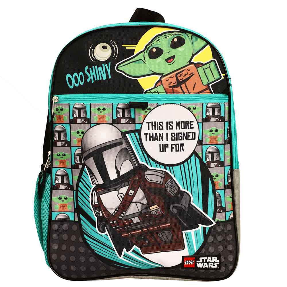 16 Star Wars Lego The Mandalorian Grogu Backpack (5 Piece 
