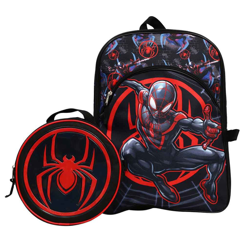 16 Marvel Spider-Man Miles Youth Backpack & Lunchbox -
