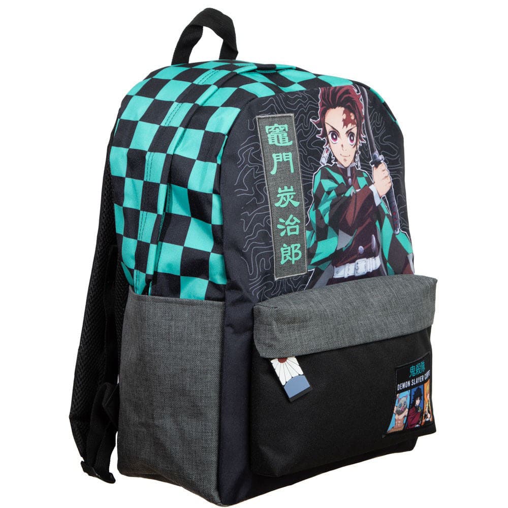 17 Demon Slayer Corps Checker Laptop Backpack - Backpacks