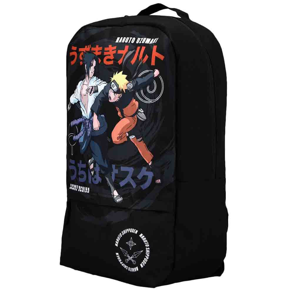 20 Naruto And Sasuke Print Laptop Backpack - Backpacks