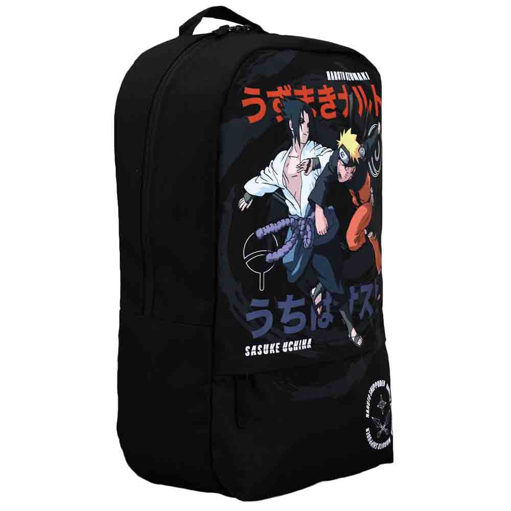 20 Naruto And Sasuke Print Laptop Backpack - Backpacks