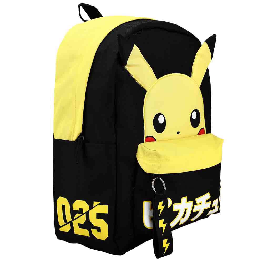 17 Pokemon Pikachu Webbed Keychain Pull Backpack - Backpacks