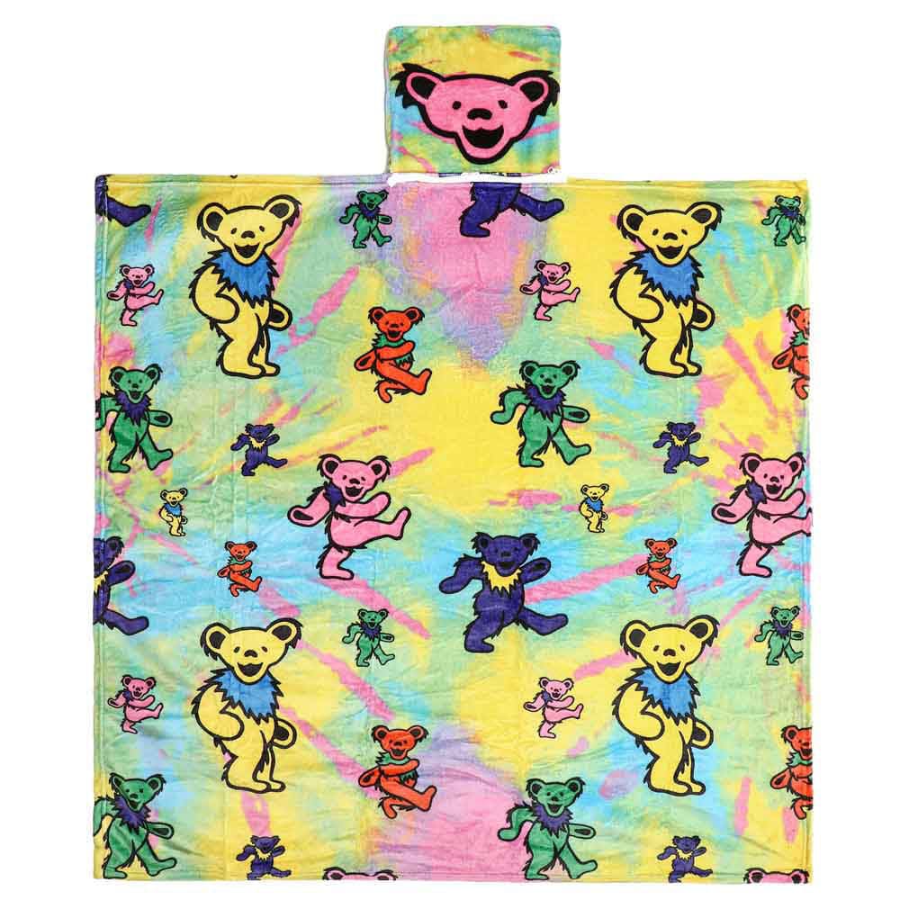 12.5 x 50 Grateful Dead Dancing Bears Fleece Pocket Throw 