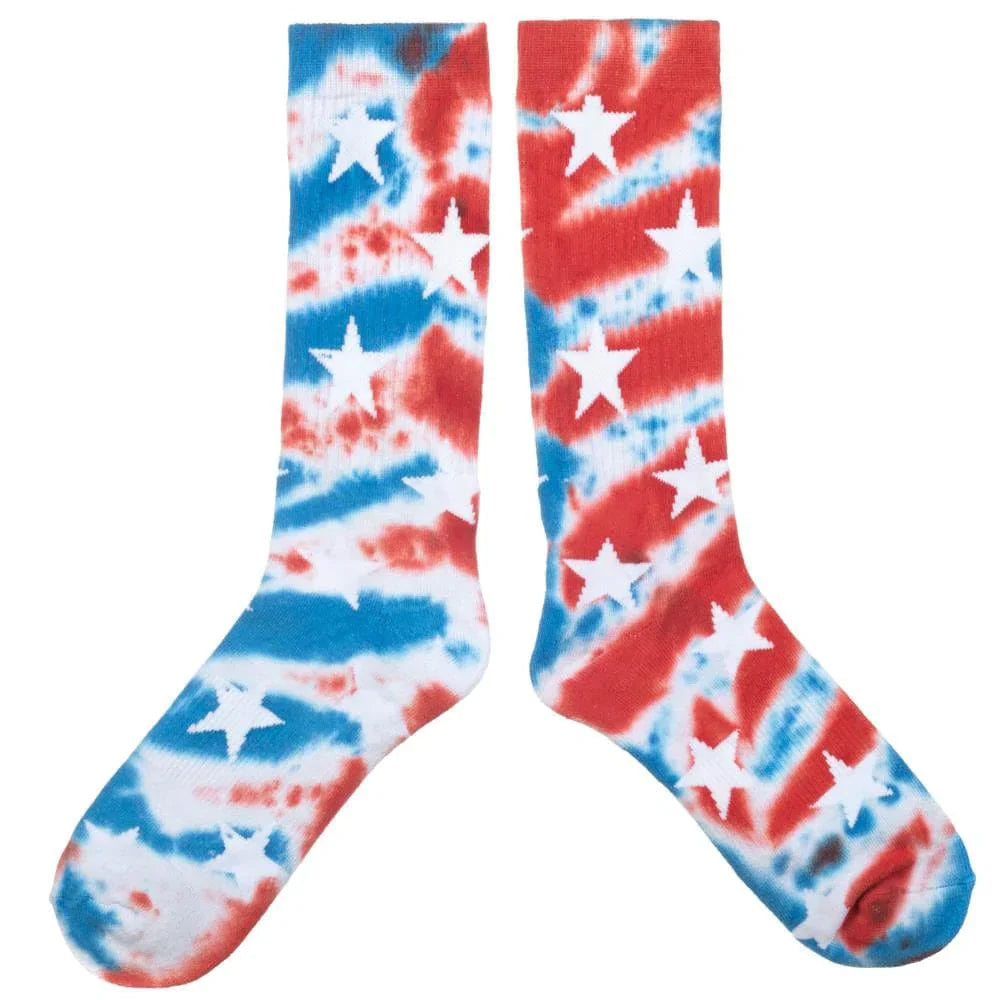 Americana Tie Dye Stars Crew Socks - Socks