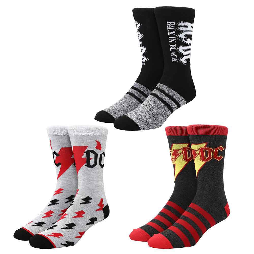 AC/DC Back in Black Crew Socks Box Set (Pack of 3) - Socks