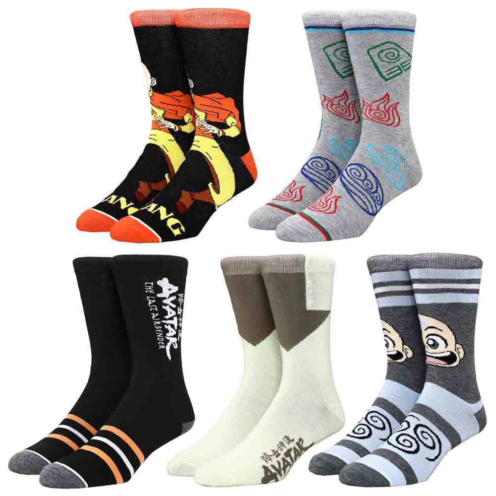 Avatar Last Airbender Mixed Art 5 Pair Crew Socks - Socks