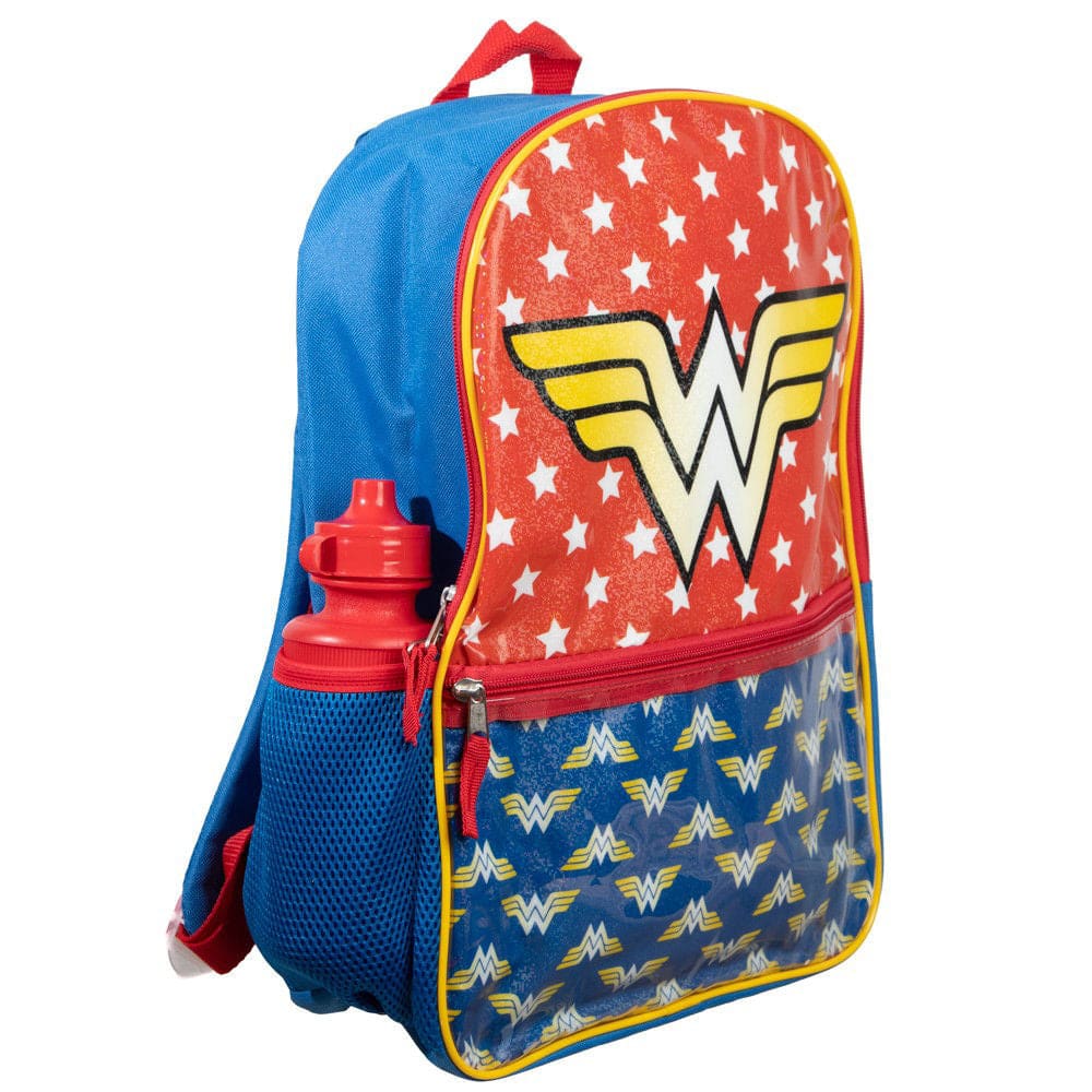16 DC Comics Wonder Woman Backpack (5 Piece Set) - Backpacks