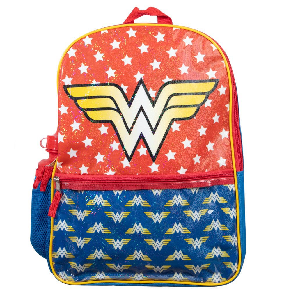 16 DC Comics Wonder Woman Backpack (5 Piece Set) - Backpacks