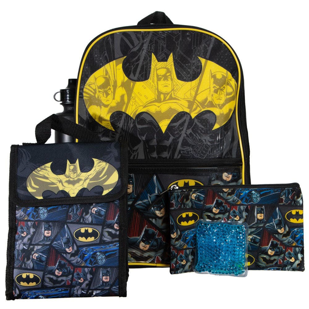 16 DC Comics Batman Backpack (5 Piece Set) - Backpacks