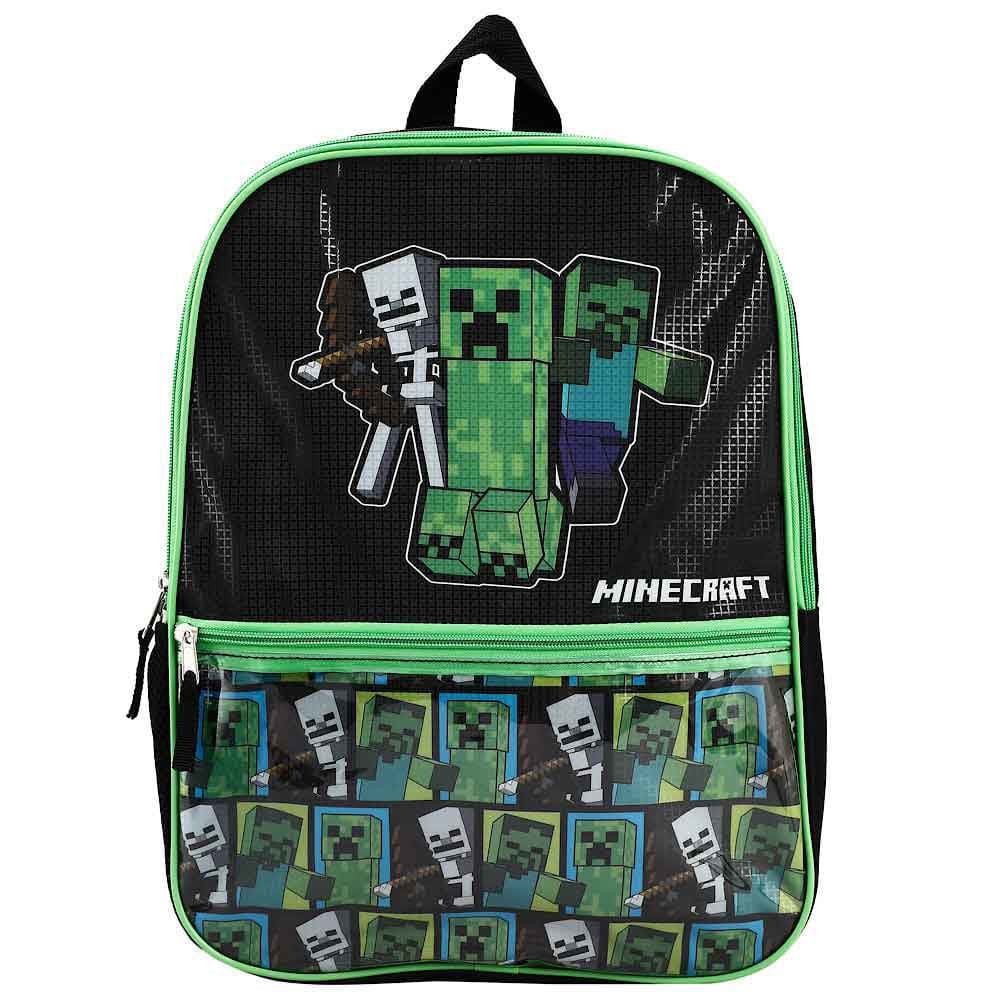 16 Minecraft Creeper Backpack (5 Piece Set) - Backpacks