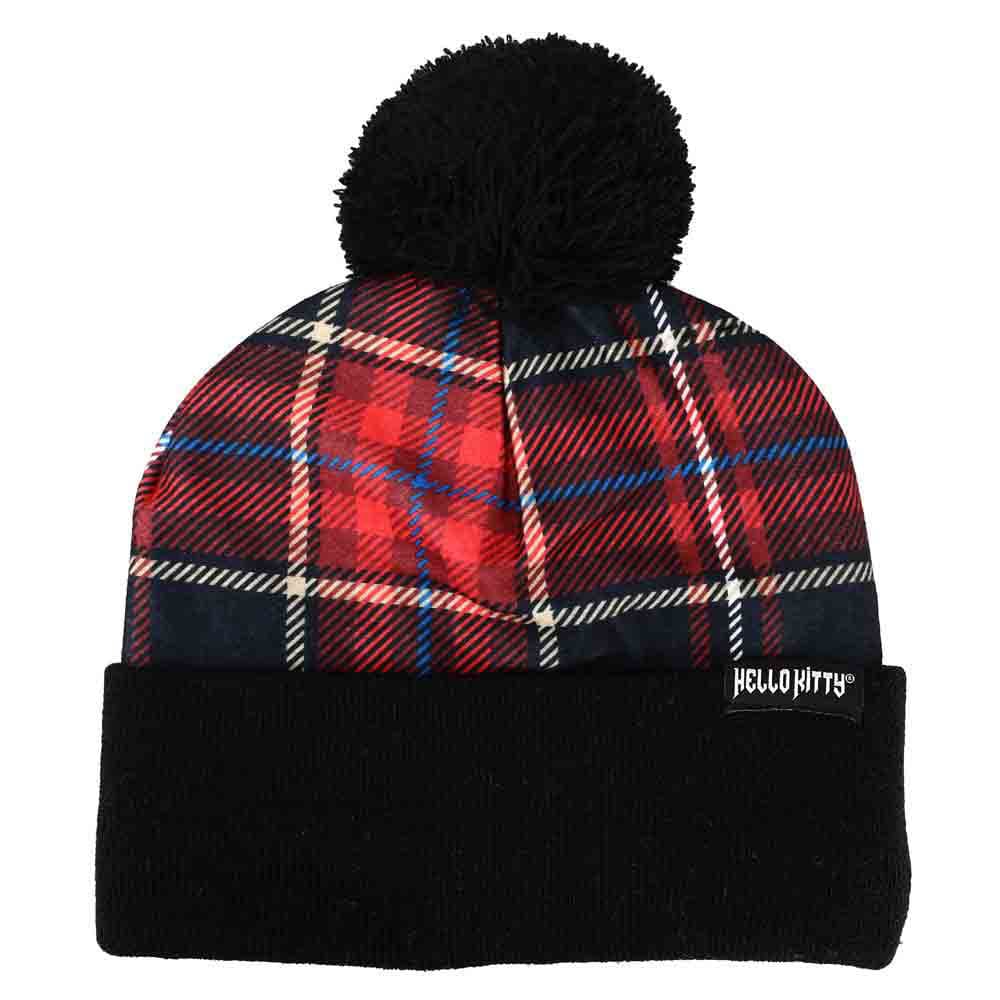 Hello Kitty Plaid Punk Pom Cuff Beanie - Clothing - Beanies