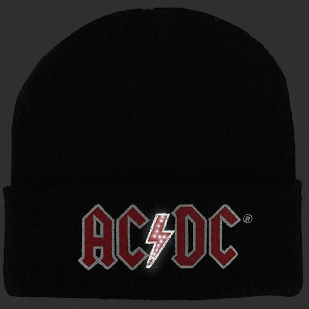 AC/DC Embroidered Beanie with LED Lights - Clothing - 