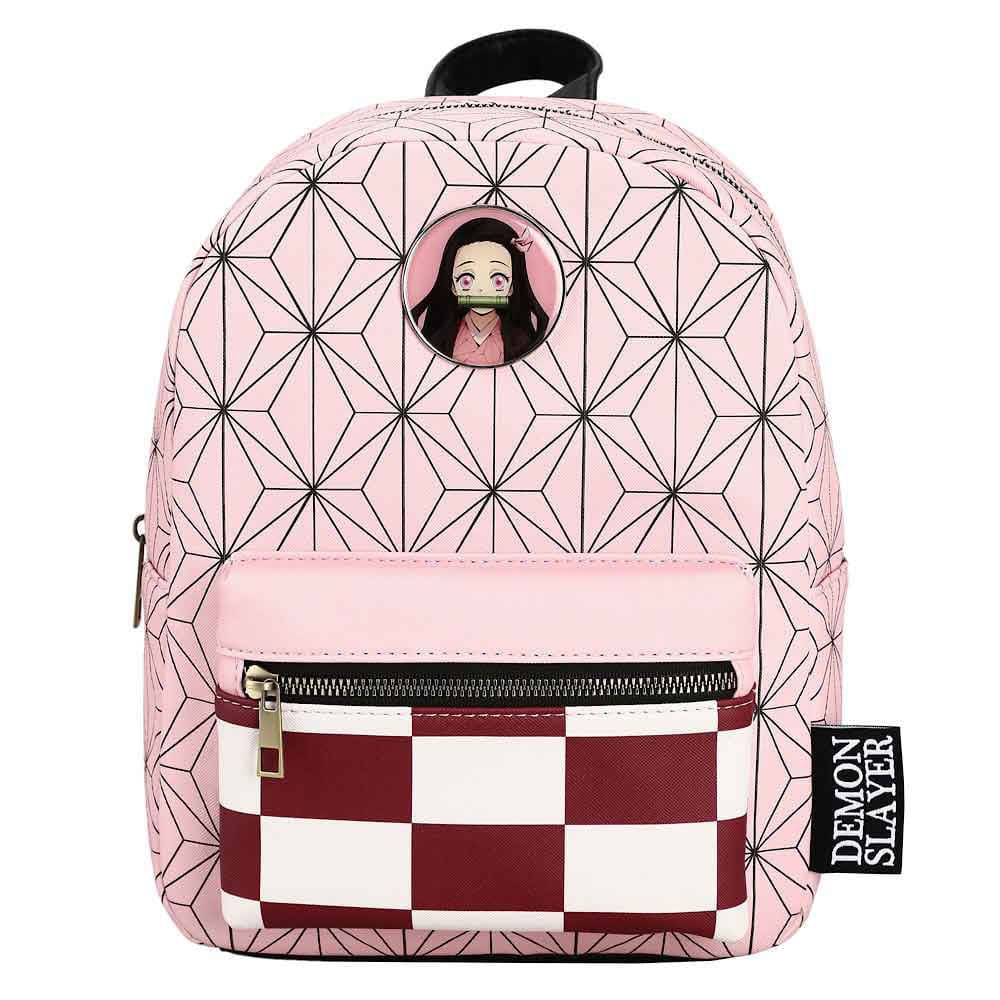 11 Demon Slayer Nezuko Metal Badge Mini Backpack - Backpacks