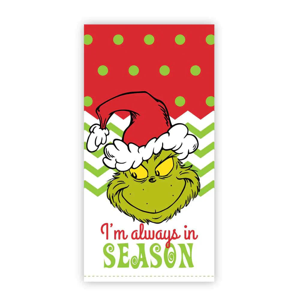 14.5 Dr. Seuss The Grinch Always In Season Tea Towel - Home 