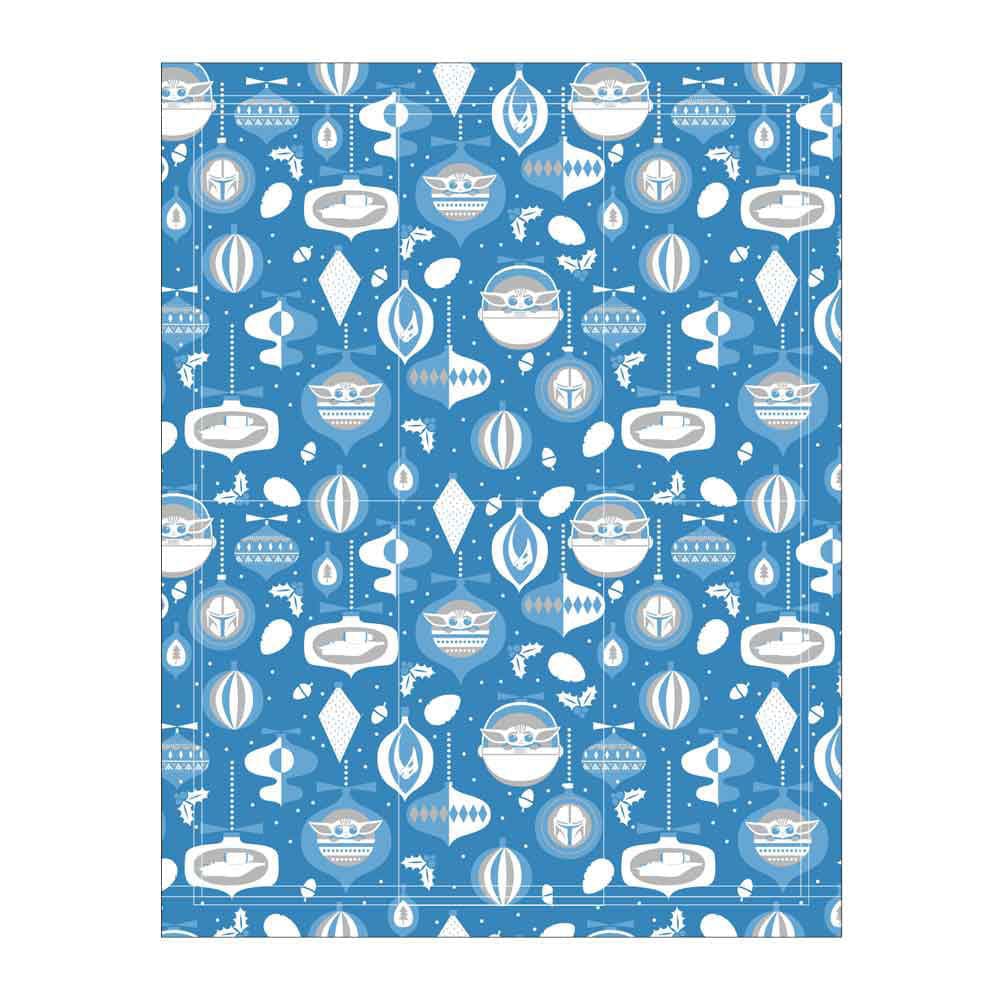 14.5 Star Wars The Mandalorian Grogu Holiday Blue Tea Towel 