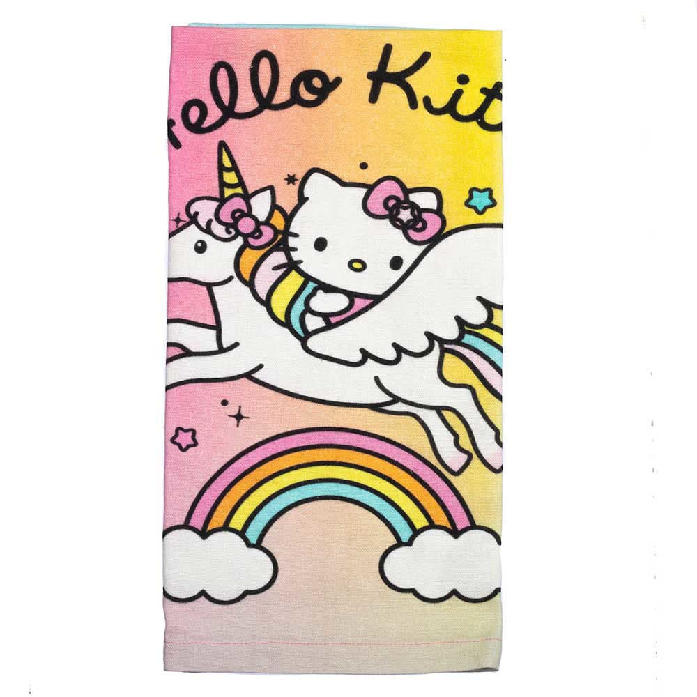 14.5 Hello Kitty Rainbow Unicorn Tea Towel - Home Decor - 