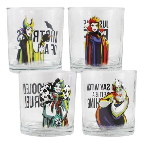 Disney Villains 10 oz. (Set of 4) Glass Set - Home Decor -
