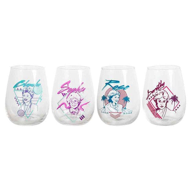 The Golden Girls Crew 18 oz. (Set of 4) Contour Glass Set -