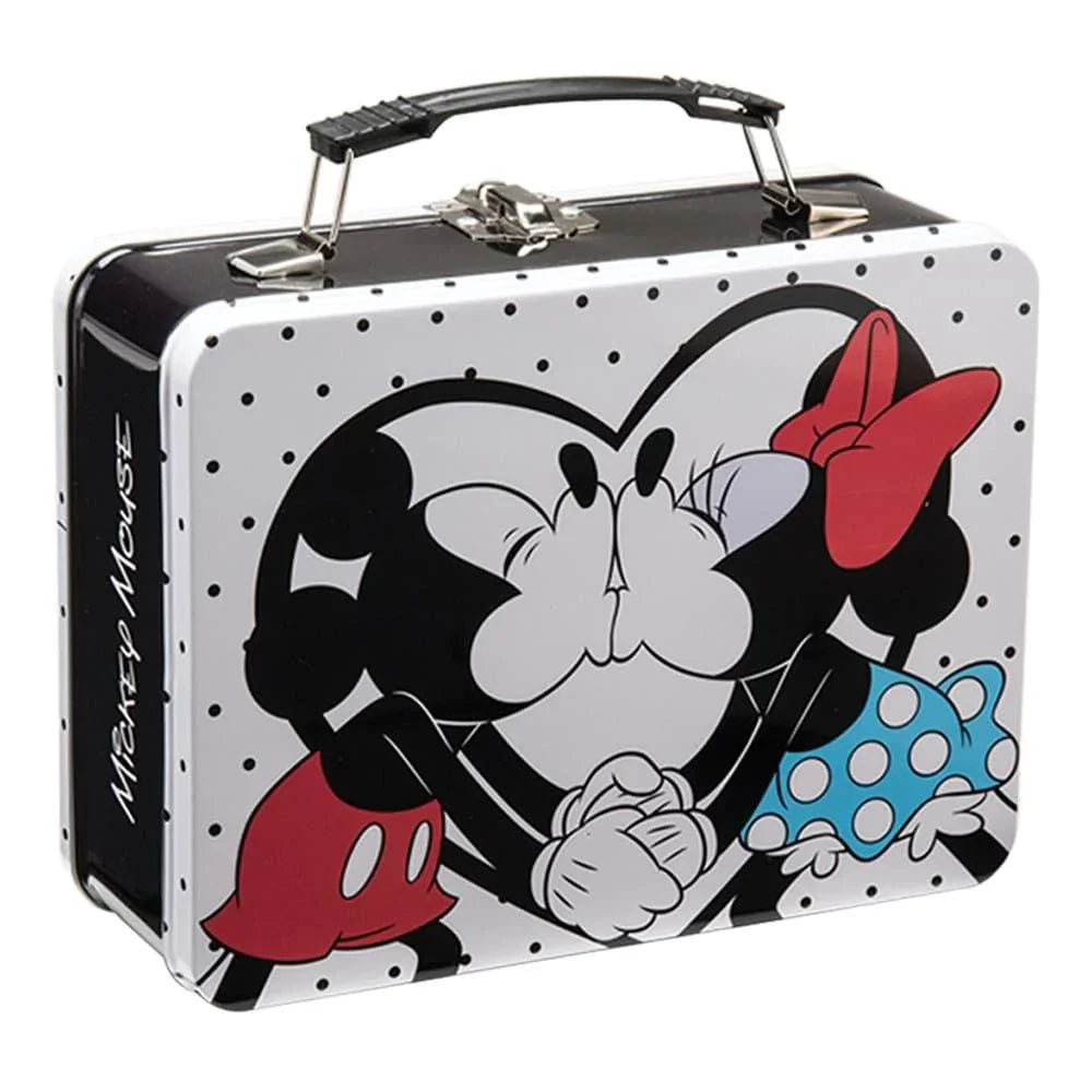 9 Disney Mickey & Minnie Large Tin Tote - Lunch Box