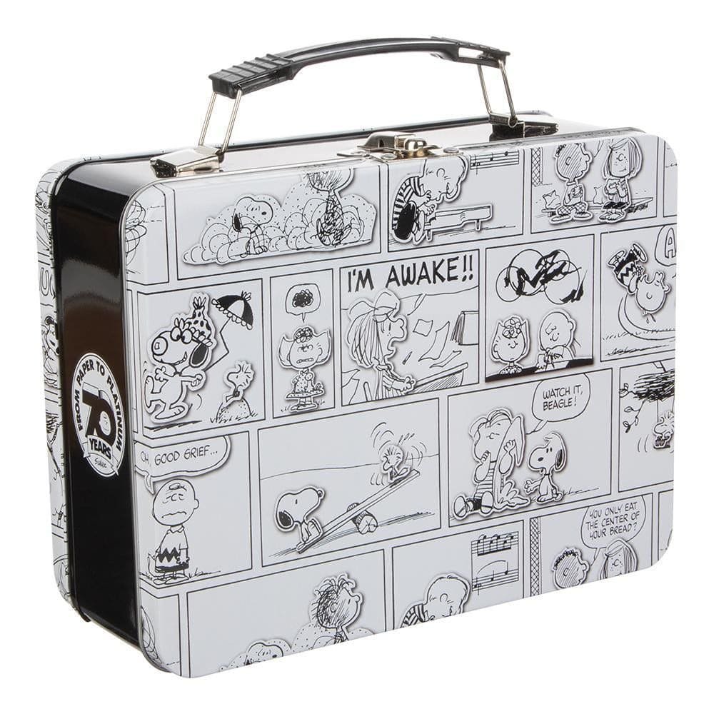 9 Peanuts Comic Strip Large Tin Tote - Lunch Box