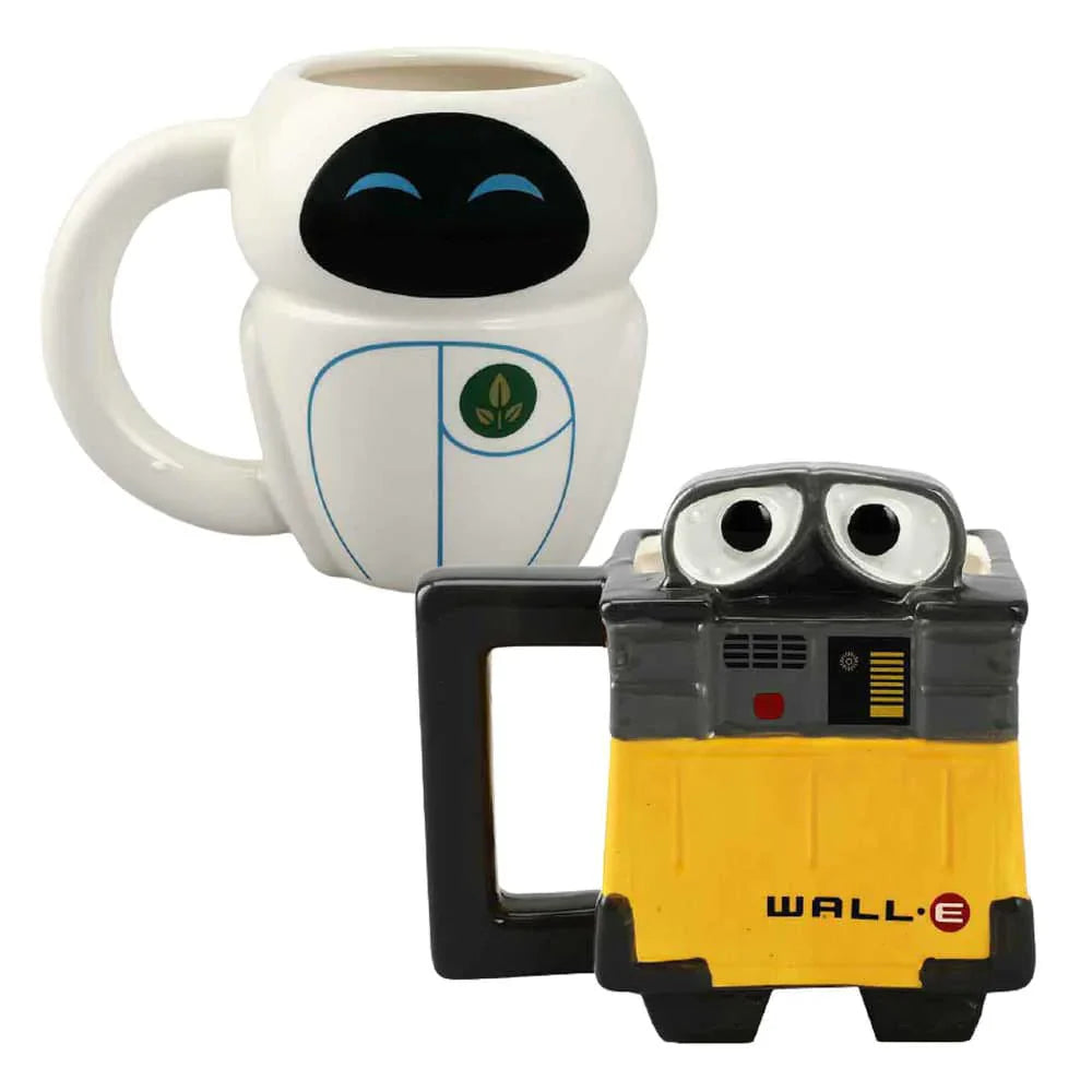 Disney Wall-E & Eve 20 oz. Sculpted Ceramic Mugs (Set of 2)