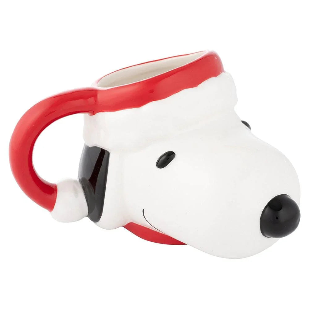 14 oz Peanuts Snoopy In Santa Hat Sculpted Ceramic Mug - 