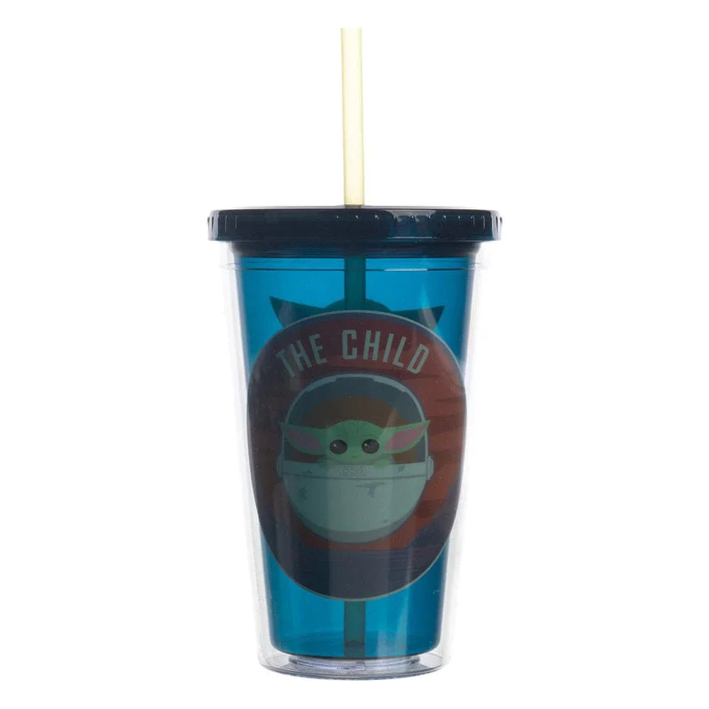 16 oz Star Wars The Mandalorian Grogu Acrylic Blue Travel