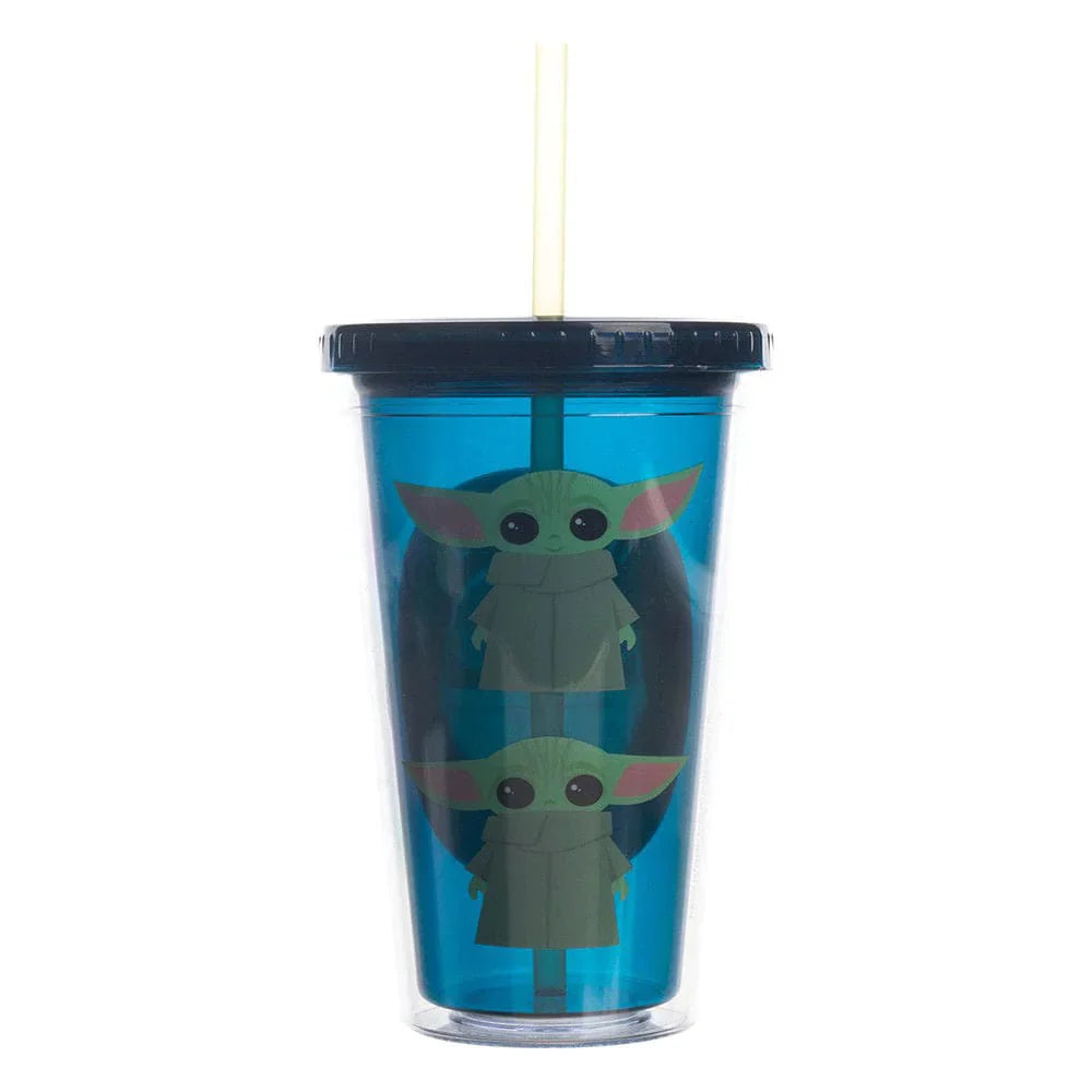 16 oz Star Wars The Mandalorian Grogu Acrylic Blue Travel